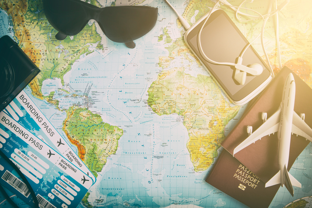 Business Travel Traveling Map World Concept.